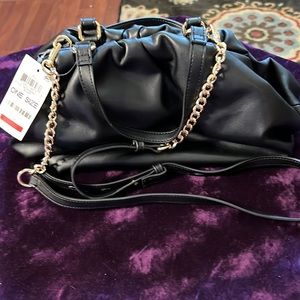 Inc ruched black cross body  with magnetic closure NWT
